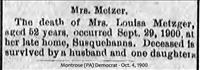 Metzger, Mrs. Louisa